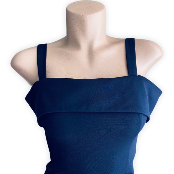 Classy Navy Blue Off The Shoulder Dress Size S - Picture 6 of 10